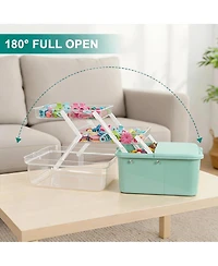 Xdovet 3 Tier Plastic Storage Box Portable Storage Case for Art Supplies and Sewing Tools