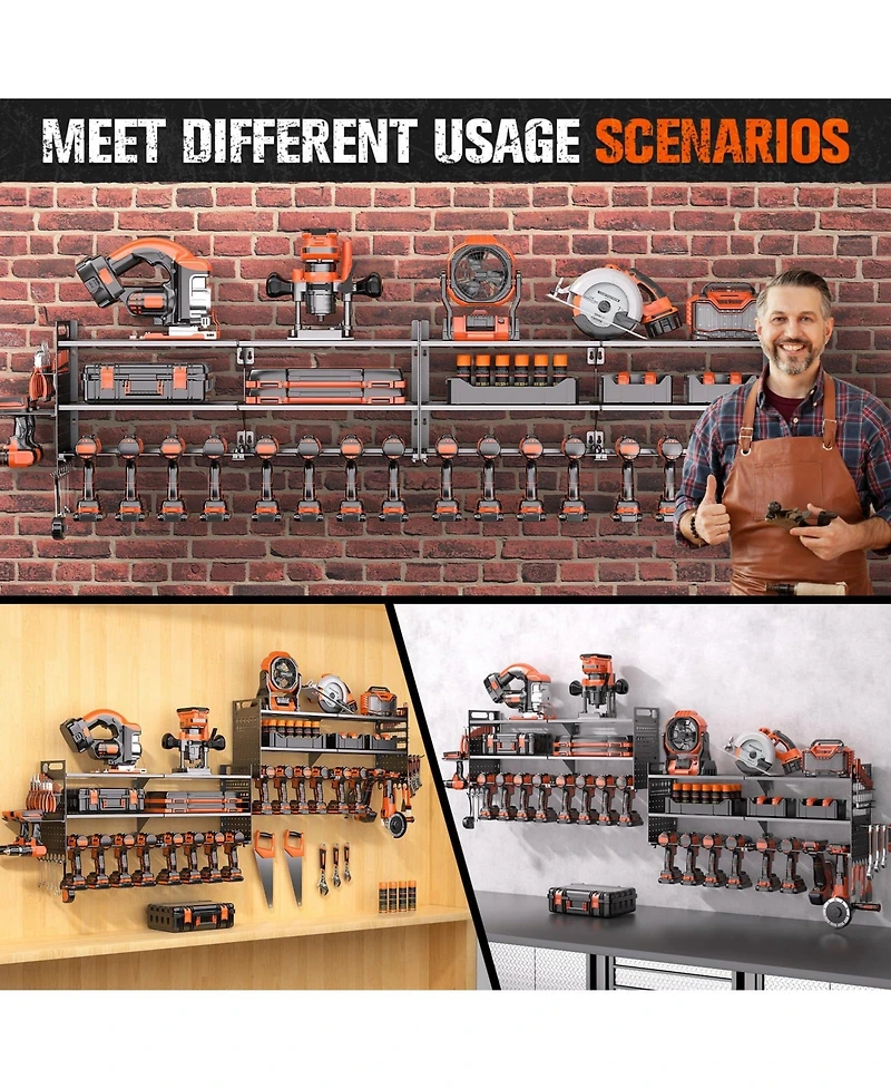 Xdovet Power Tool Organizer Wall Mount Drill Holder 3-Layer