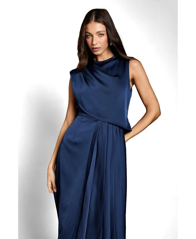 Coast Women's Satin Pleated Midi Dress
