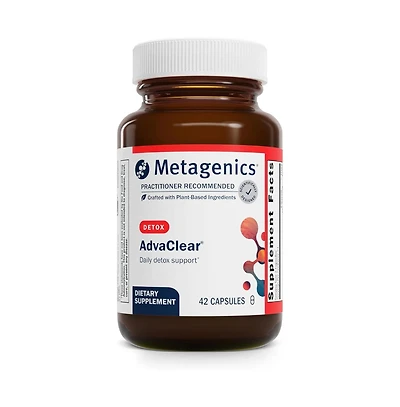 Metagenics AdvaClear Daily Detox Support with B Vitamins, Zinc and Pantothenic Acid Supports Liver and Immune Health 42 Capsules