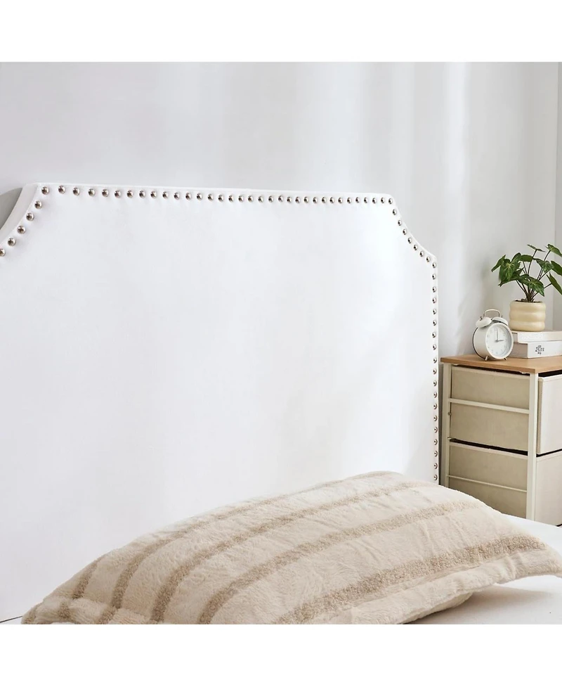 DormCo Full/Full Xl - Bevel Tacked Plush Outlet Headboard with Legs