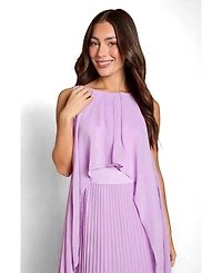 Coast Women's Cape Sleeve Pleated Maxi Dress