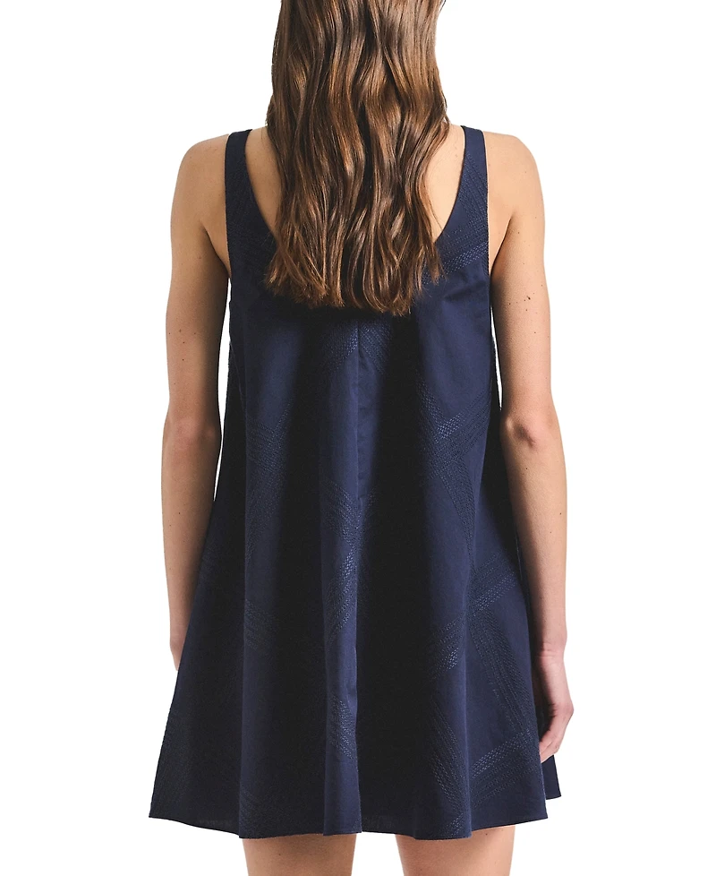 Derek Lam 10 Crosby Women's Emery Embroidered Twill Trapeze Dress