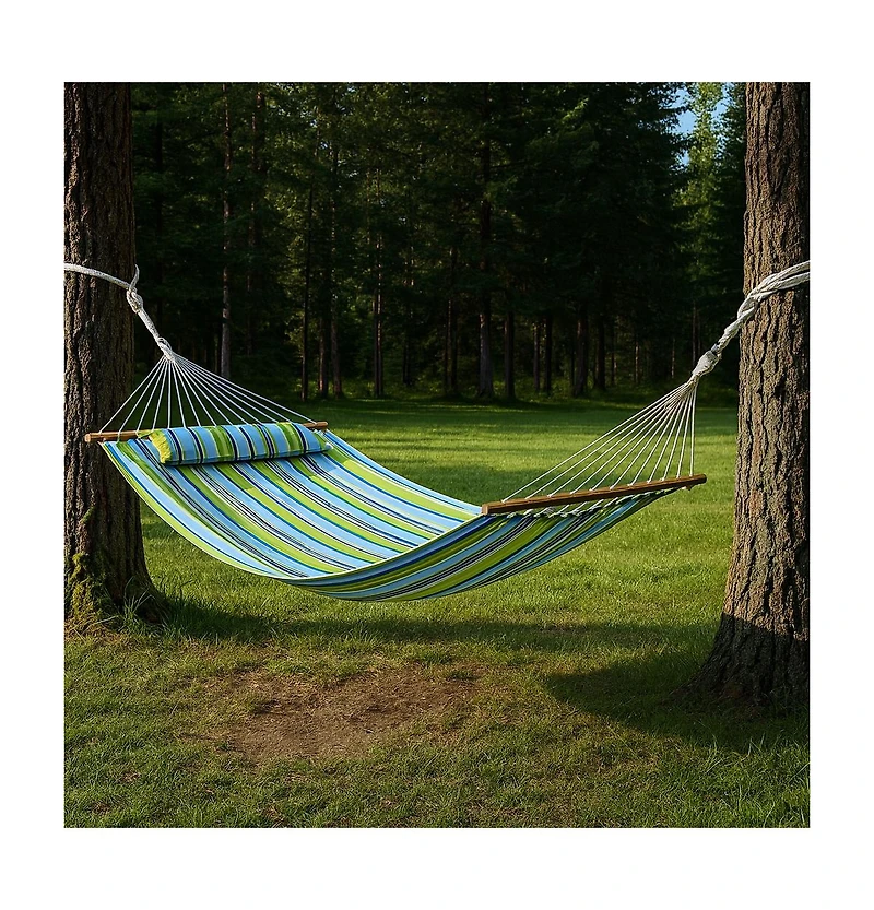 HomeRoots Striped Double Hammock
