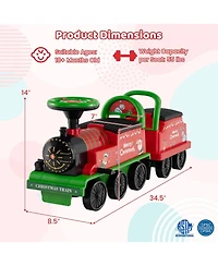 Mecale 6V Ride on Train 2-Seater with Carriage and Flashing Led Lights