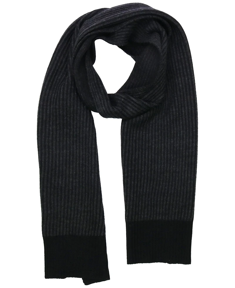 Portolano Men's Two-Tone Ribbed Scarf