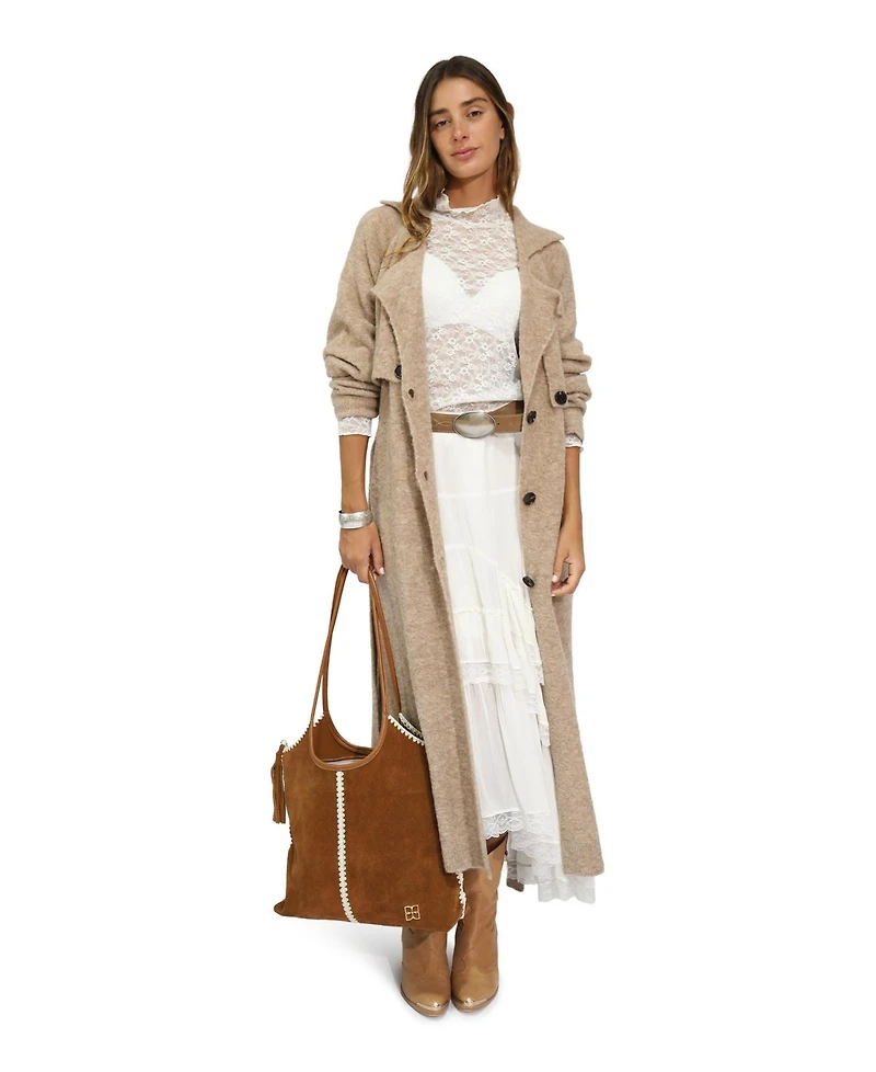 Belle & Bloom Women's Live Dream Maxi Trench Cardigan