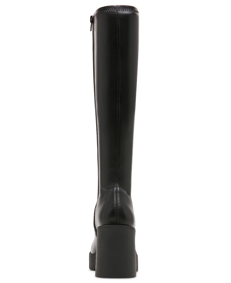 Madden Girl Women's Spy Stretch Knee High Block Heel Boots