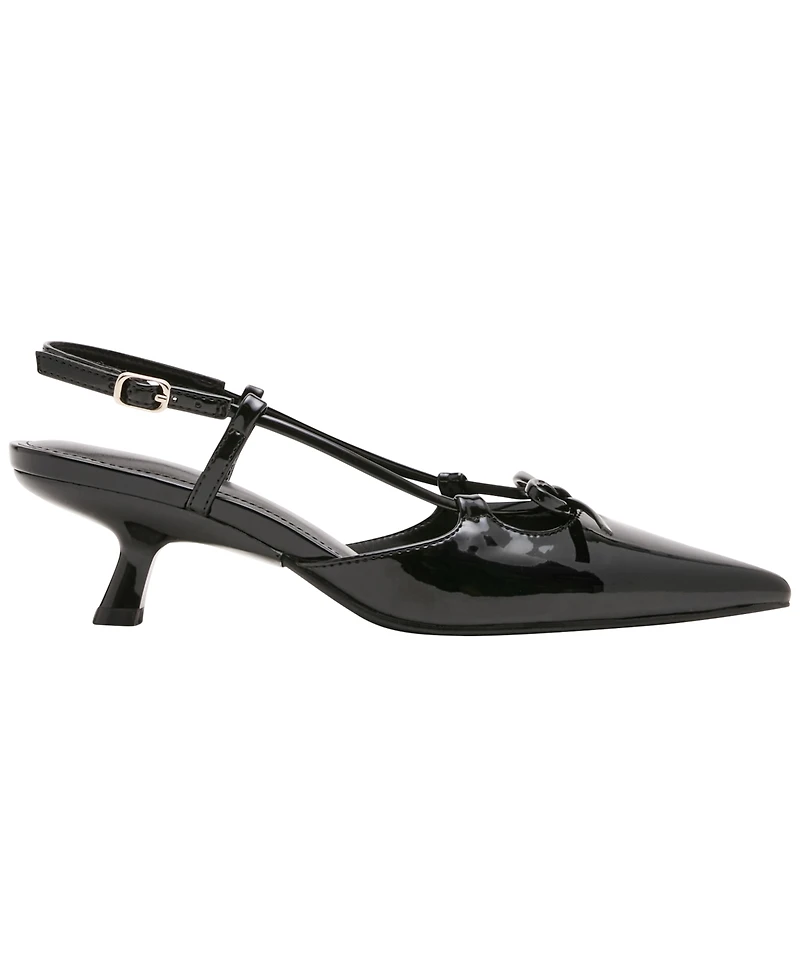 Madden Girl Women's Kaia Slingback Bow Kitten Heel Pumps