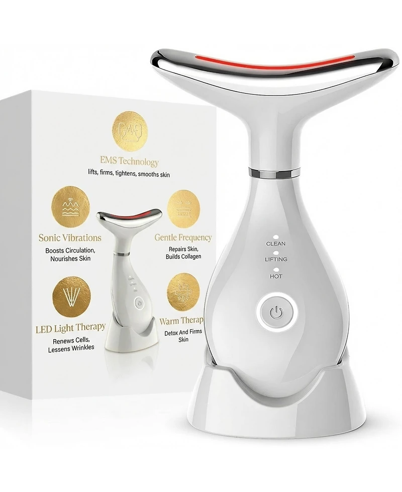 Lovery Led Light Based Multifunctional Face and Neck Beauty Massager Wand with Ems Technology