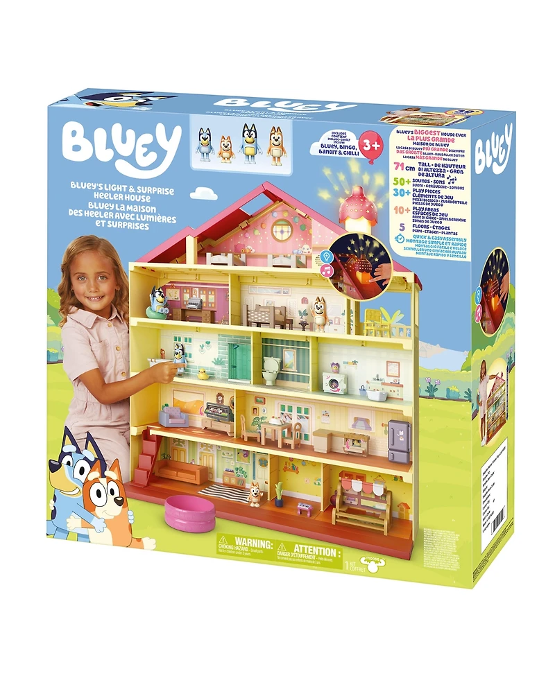 Bluey Lights & Sounds 36-Piece House Playset, Ages 3+