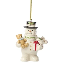 Lenox 2026 Snowman with Teddy Bear Ornament
