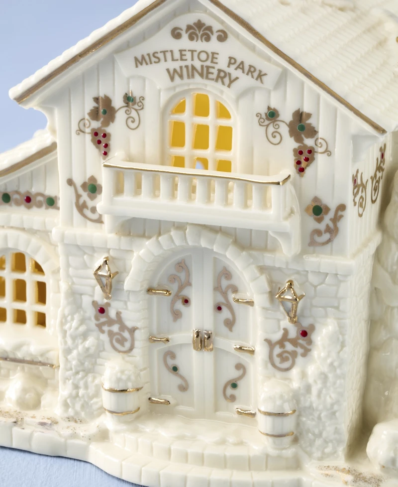 Lenox Mistletoe Park Lit Winery Figurine