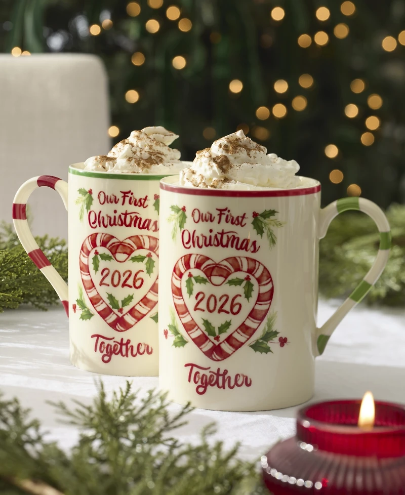 Lenox Holiday First Christmas Together Mug, Set of 2