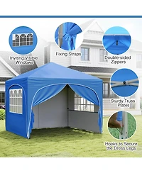 Sugift Feet Pop Up Canopy Tent With 4 Removable Sidewall