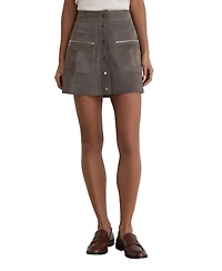Reiss Women's Tia Button Detail Mini Skirt