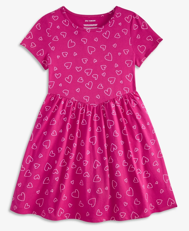 Epic Threads Girls' Xs-xl Heart Toss Printed Cotton Dress, Macy's Exclusive