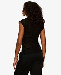 Sanctuary Women's Lace Muscle Sleeveless Collared T-Shirt