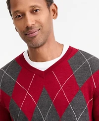 Club Room Men's Argyle V-Neck Sweater, Macy's Exclusive
