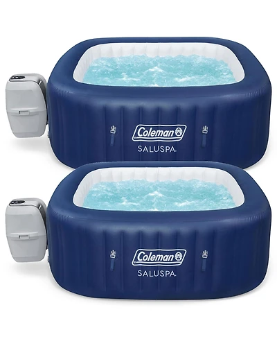 Coleman Atlantis AirJet Square Inflatable Hot Tub with EnergySense Cover, 2 Pack