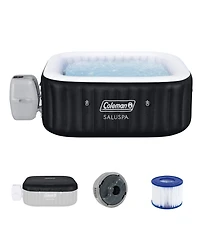Coleman Atlantis AirJet Square Inflatable Hot Tub with EnergySense Cover, Blue