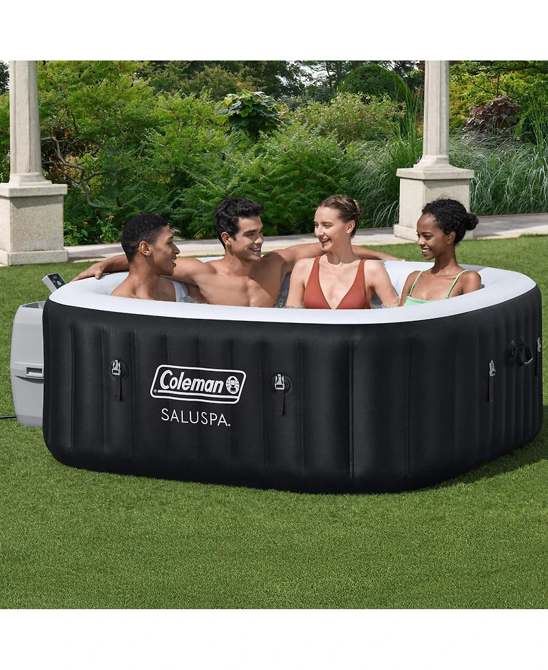 Coleman Atlantis AirJet Square Inflatable Hot Tub with EnergySense Cover, Blue