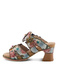 L'Artiste Women's Radiating Slide with Hand-Painted Design
