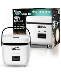 Rice Robot 8-Cup Space Saving Rice Cooker with Ceramic Nonstick Inner Pot