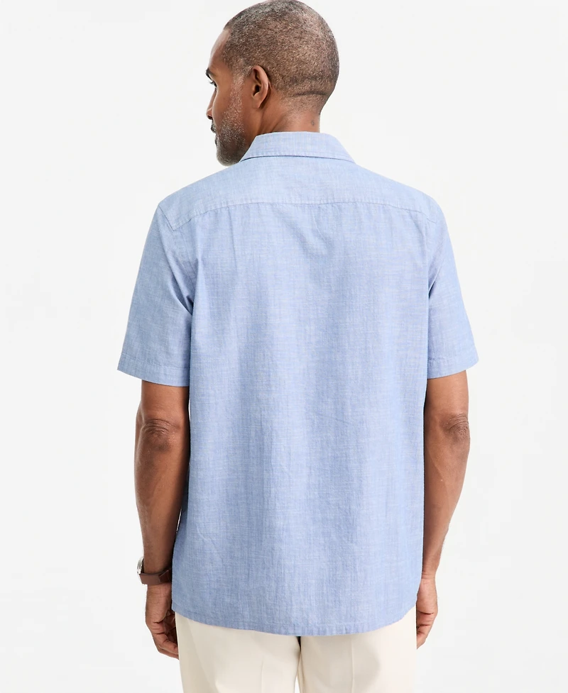 Club Room Men's Cotton Chambray Short-Sleeve Camp Shirt, Macy's Exclusive