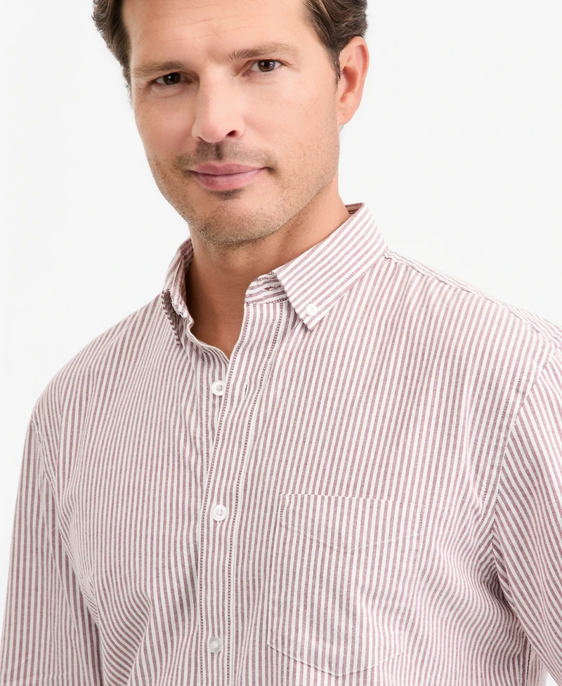 Club Room Men's Stripe Button-Down Oxford Shirt, Macy's Exclusive