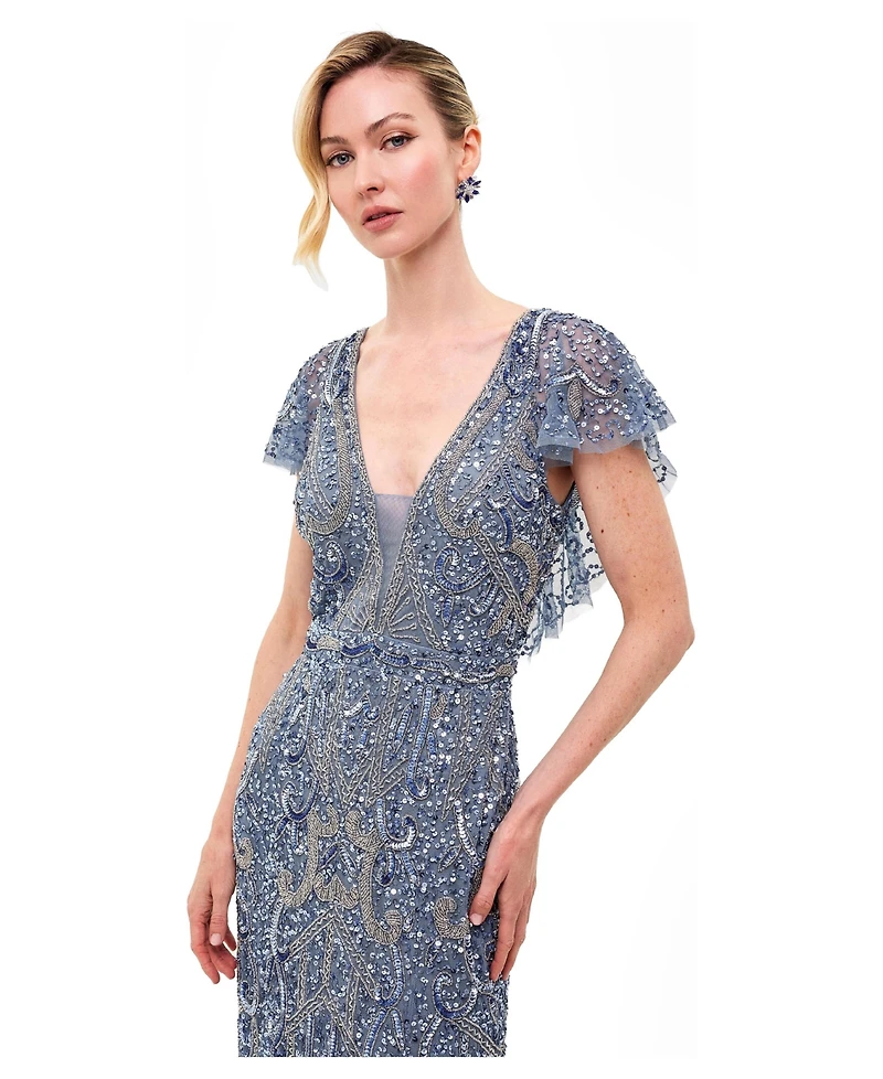 Beauut Women's Embellished Sequin Maxi Gown