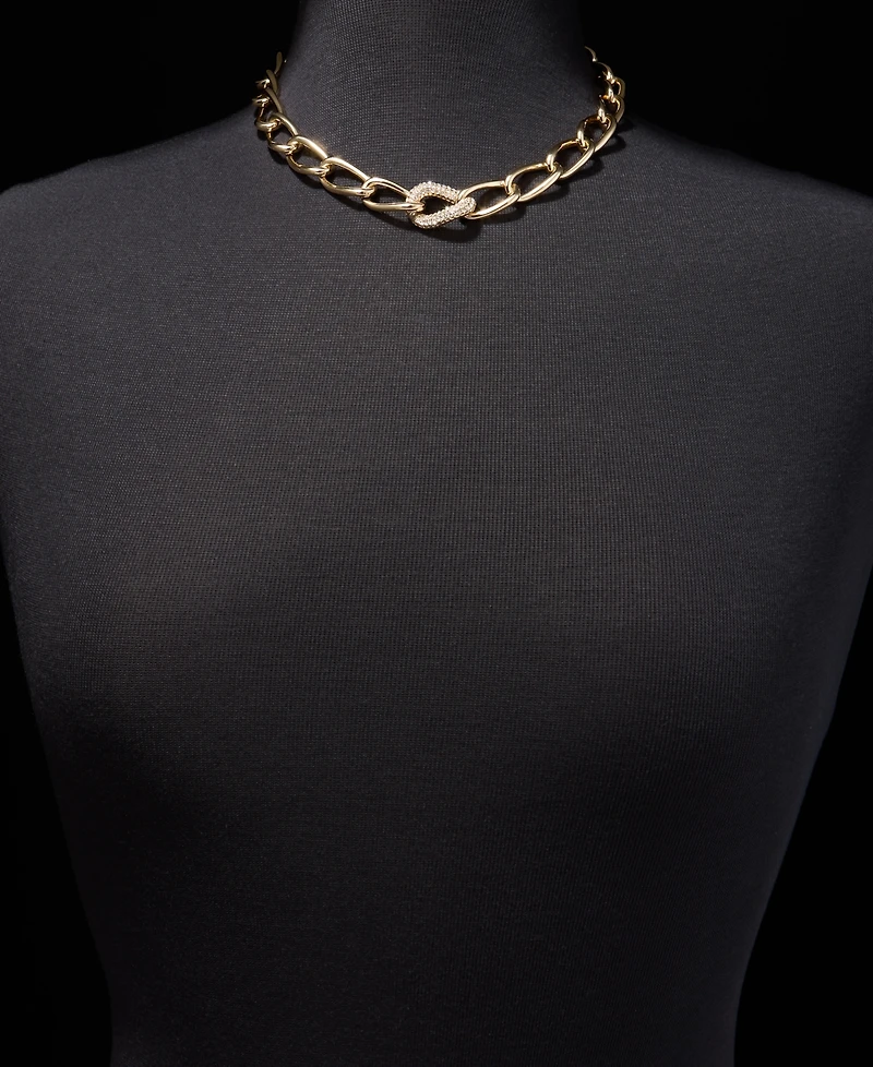 Dkny Pave Large Link Collar Necklace, 16" + 3" extender