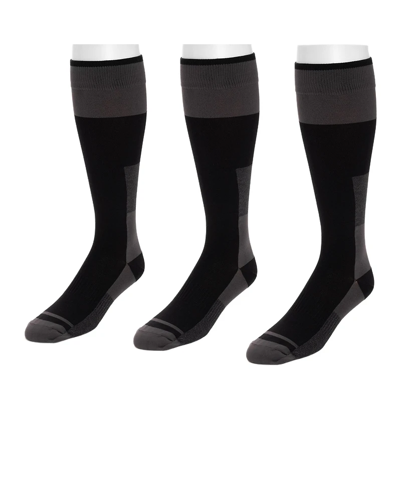 Muk Luks Men's Work Wear Nylon Blend Compression Socks, 3 Pair Pack