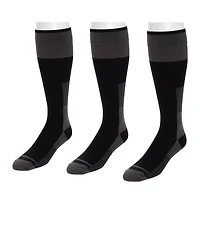 Muk Luks Men's Work Wear Nylon Blend Compression Socks, 3 Pair Pack