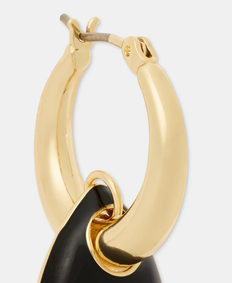 Dkny Puffy Charm Hoop Earrings