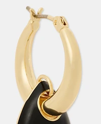 Dkny Puffy Charm Hoop Earrings