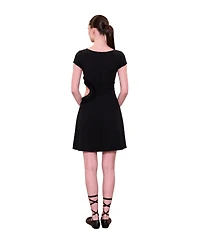 Pcfg Women's Daydreamers Short Sleeve Lace Detail Mini Dress