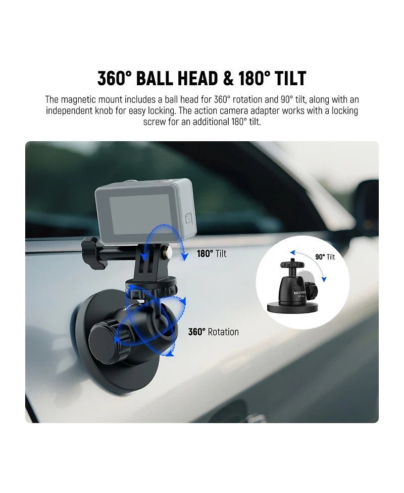 Neewer Gp-101 Camera Mounting Accessory for select GoPro, Dji and Insta360 action cameras