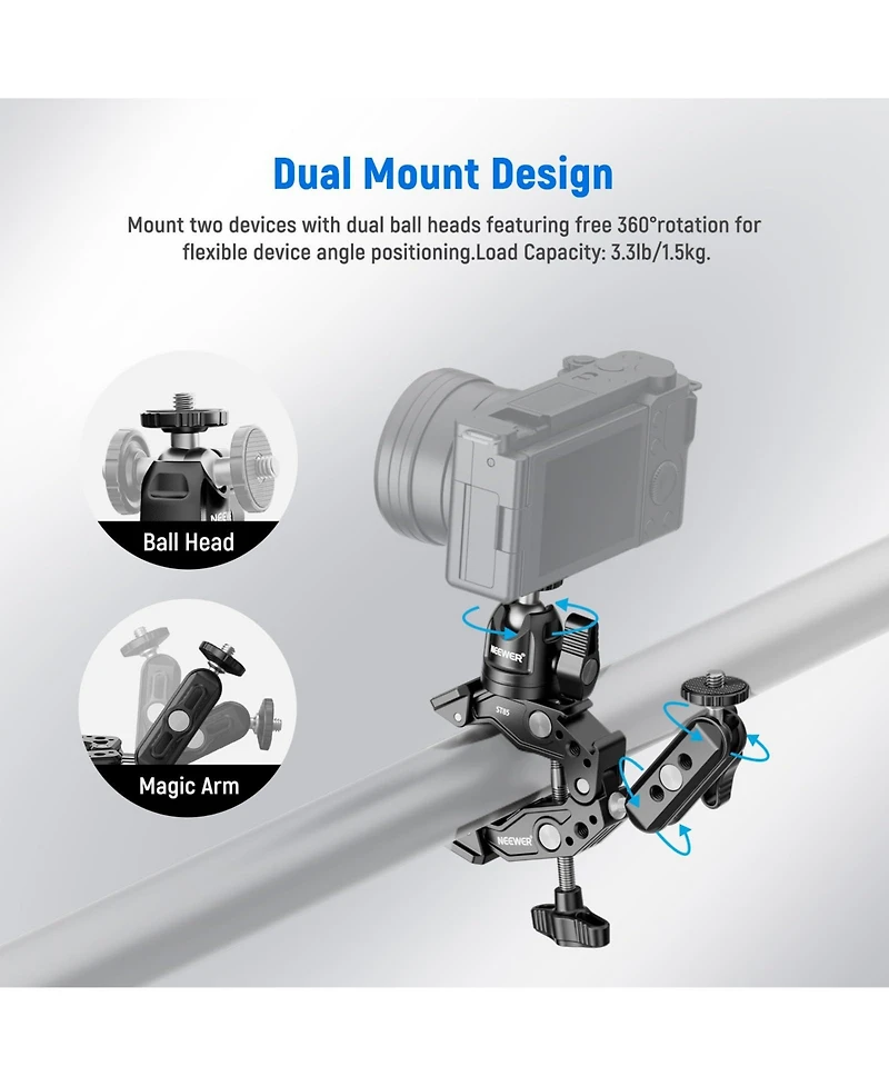 Neewer ST85 Camera Mounting Accessory for select GoPro, Dji and Insta360 action cameras