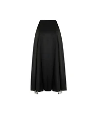 Pcfg Women's The Party Edit Slit Lace Panel Satin Maxi Skirt