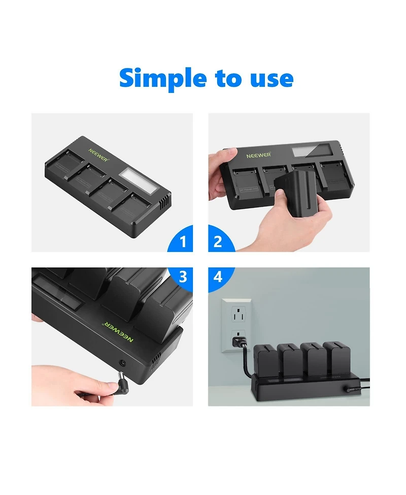 Neewer Np-F550 Camera Battery and Charging Accessory for select Sony Np-f-series devices