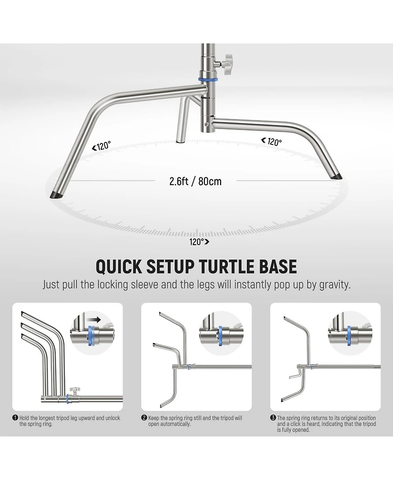 Neewer SC320Q Photography Light Stand with 10.5feet, 4.2feet, 44lb