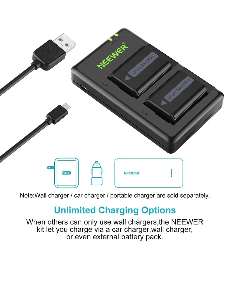 Neewer Np-FW50 Camera Battery and Charging Accessory for select Sony Np-f-series devices