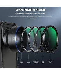 Neewer Ls-66 Camera Mounting Accessory with 1.7X for select iPhone and Android mobile devices