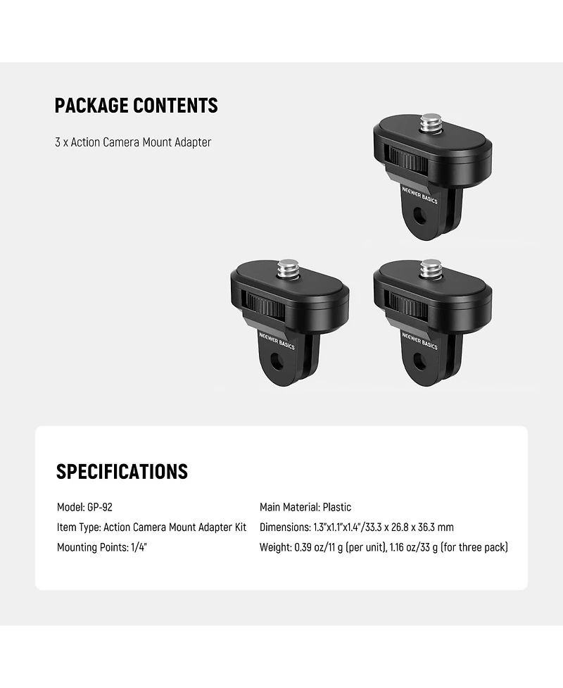 Neewer Gp-92 Camera Tripod for Insta360 Dji Osmo 360 Pocket 3 Action Camera