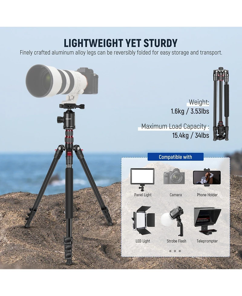 Neewer TP77 Camera Tripod with 34lb for select iPhone models