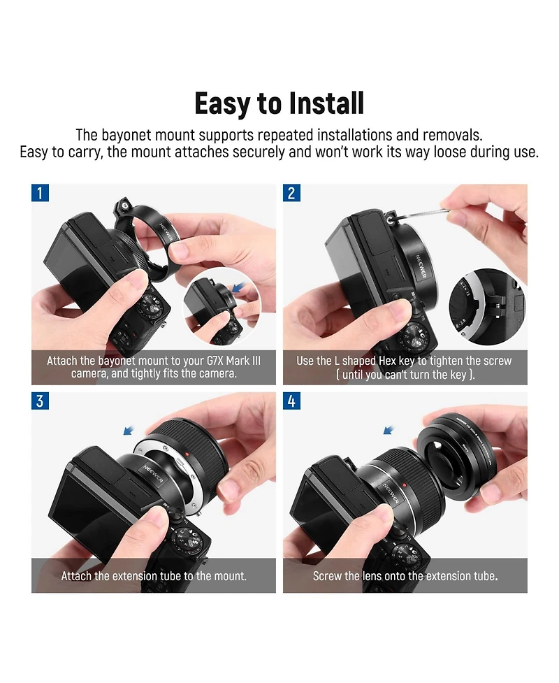 Neewer G7X Camera Lens Accessory with 2 in, 10x for Canon G7X Mark Iii Camera