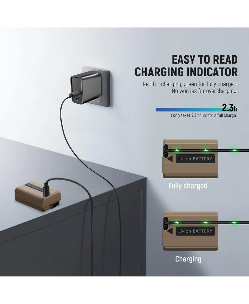 Neewer Np-FW50 Camera Battery and Charging Accessory with 1030mAh for select Sony Np-f-series devices