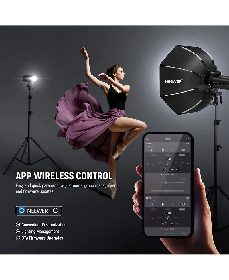 Neewer Q200 Camera Battery and Charging Accessory with 200Ws, 3200mAh, 10W for Godox