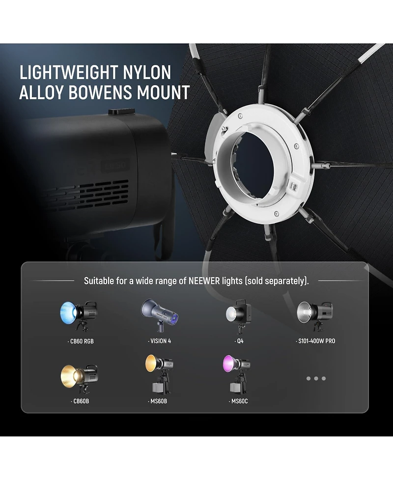 Neewer NS92P Softbox for Aputure 120d Godox SL60w Q4 AS600B CB300B Q300